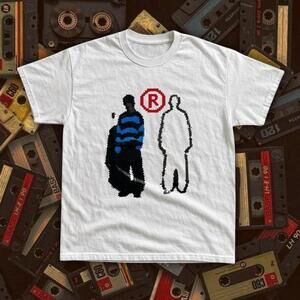 White + Blue Graphic Tee